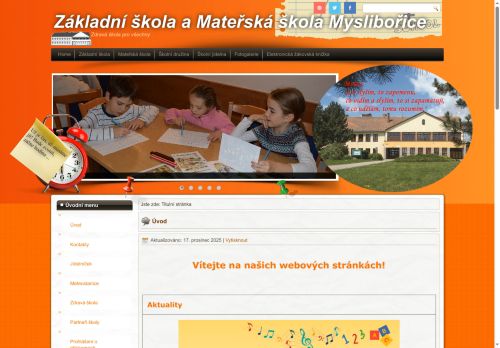 Základní škola a Mateřská škola Myslibořice nabízí práci na pozici Učitel/ka anglického jazyka v obci Myslibořice