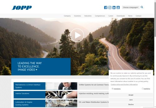 Webové stránky JOPP Automotive s.r.o., Střítež