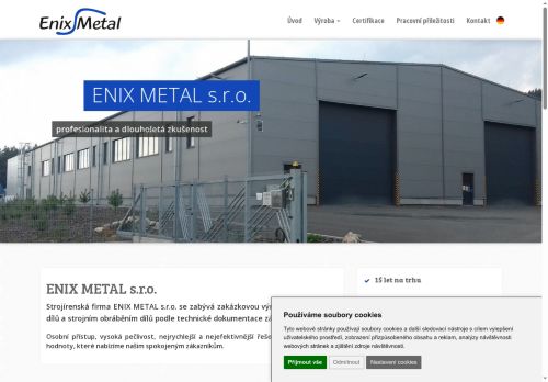 ENIX METAL s.r.o. nabízí práci na pozici MISTR DO MALÉ STROJÍRENSKÉ VÝROBY v obci Klatovy