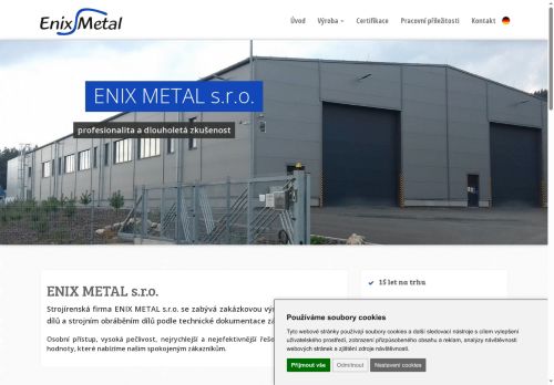 ENIX METAL s.r.o. nabízí práci na pozici Zástupce vedoucího provozu ve strojírenské výrobě (M/Ž) v obci Klatovy
