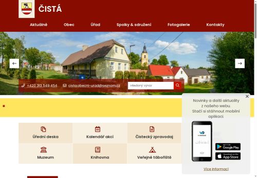 Zobrazit webové stránky Obecní úřad Čistá