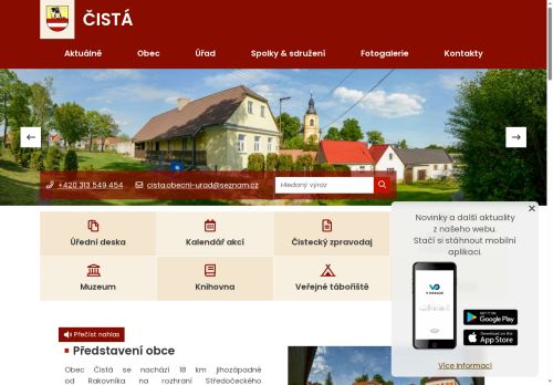 Zobrazit webové stránky Obecní úřad Čistá