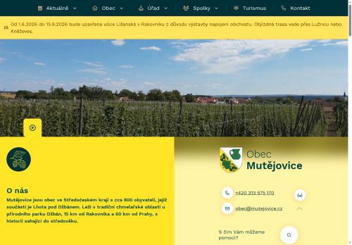 Zobrazit webové stránky Obecní úřad Mutějovice