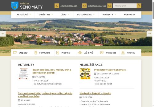 Zobrazit webové stránky Úřad městyse Senomaty