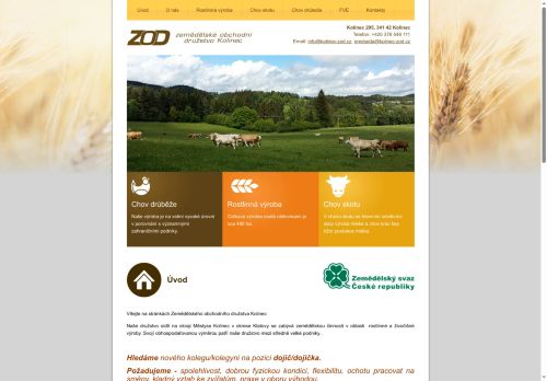 Webové stránky Zemědělské obchodní družstvo Kolinec, Kolinec