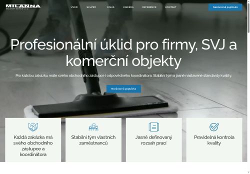 MILANNA - úklidový servis s.r.o. nabízí práci na pozici Uklízeči a pomocníci v hotelích, administrativních, průmyslových a jiných objektech v obci Praha