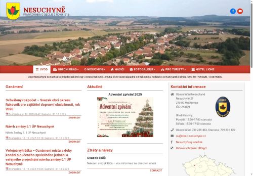 Zobrazit webové stránky Obecní úřad Nesuchyně