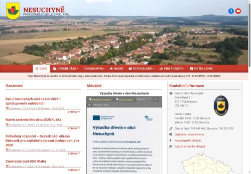 Zobrazit webové stránky Obecní úřad Nesuchyně