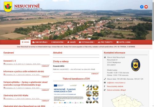 Zobrazit webové stránky Obecní úřad Nesuchyně