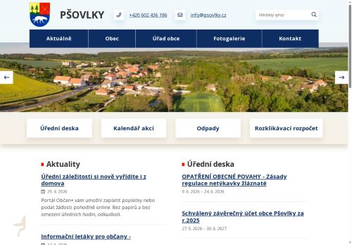 Zobrazit webové stránky Obecní úřad Pšovlky