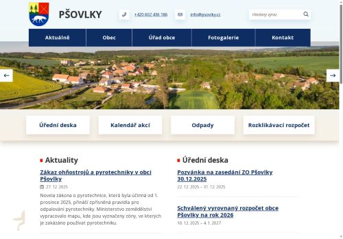 Zobrazit webové stránky Obecní úřad Pšovlky
