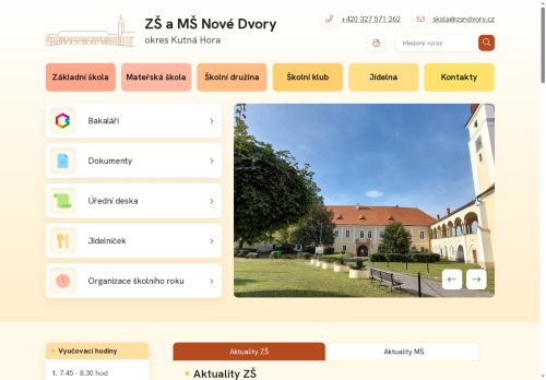 Základní škola a Mateřská škola Nové Dvory, okres Kutná Hora nabízí práci na pozici Vychovatel/ka ve školní družině v obci Nové Dvory