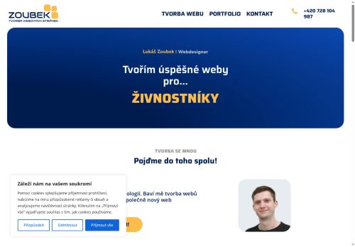 Zobrazit webové stránky Lukáš Zoubek - tvorba webových stránek