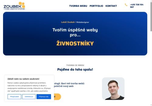 Zobrazit webové stránky Lukáš Zoubek - tvorba webových stránek