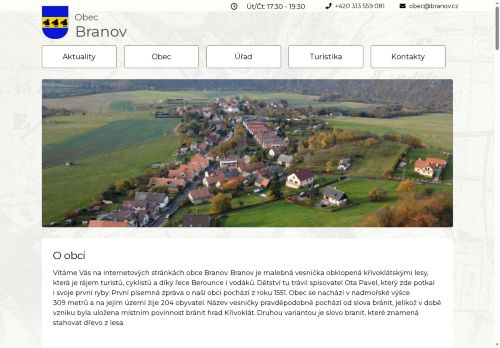 Zobrazit webové stránky Obecní úřad Branov