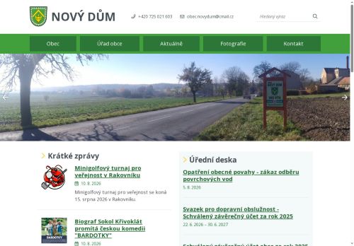 Zobrazit webové stránky Obecní úřad Nový Dům