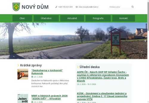 Zobrazit webové stránky Obecní úřad Nový Dům