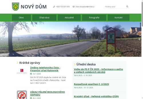 Zobrazit webové stránky Obecní úřad Nový Dům