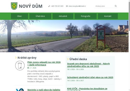 Zobrazit webové stránky Obecní úřad Nový Dům