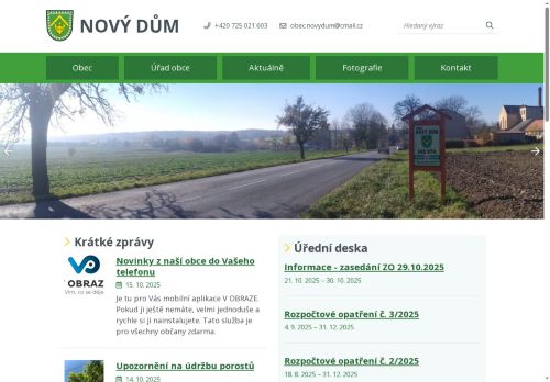 Zobrazit webové stránky Obecní úřad Nový Dům