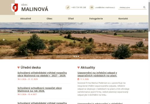 Zobrazit webové stránky Obecní úřad Malinová