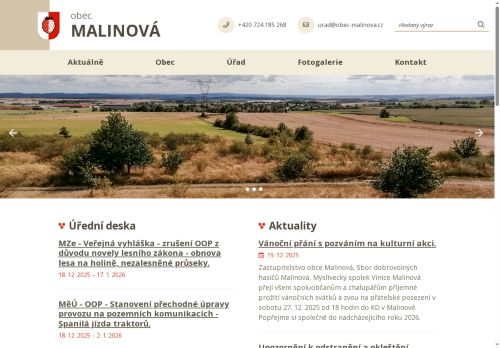 Zobrazit webové stránky Obecní úřad Malinová