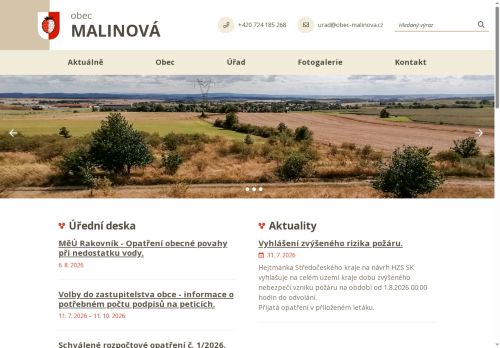 Zobrazit webové stránky Obecní úřad Malinová