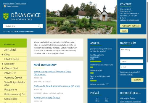 Zobrazit webové stránky Obecní úřad Děkanovice