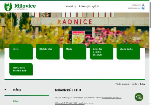 Zobrazit webové stránky Milovické ECHO
