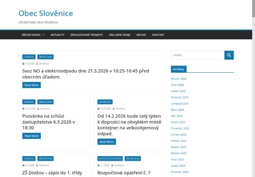 Zobrazit webové stránky Obecní úřad Slověnice