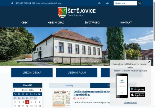 Zobrazit webové stránky Obecní úřad Šetějovice