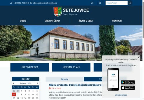 Zobrazit webové stránky Obecní úřad Šetějovice