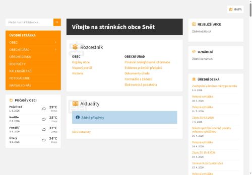 Zobrazit webové stránky Obecní úřad Snět