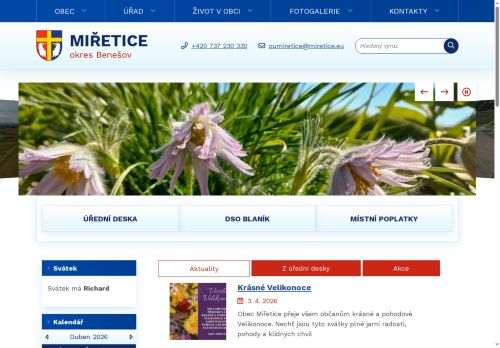 Zobrazit webové stránky Obecní úřad Miřetice