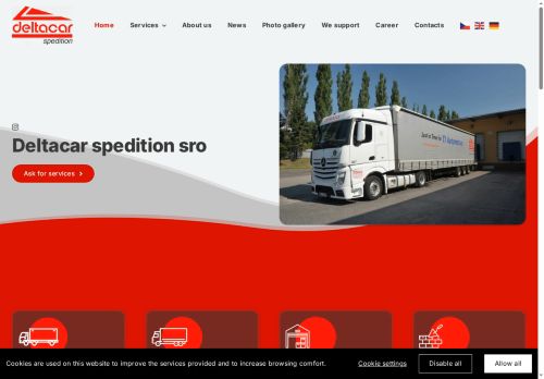 Webové stránky DELTACAR spedition s.r.o., Mladá Boleslav