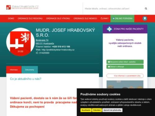 Praktický lékař pro dospělé - MUDr. Josef Hrabovský