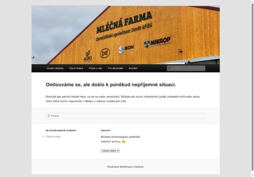 Webové stránky Zemědělská společnost Devět křížů, a.s., Domašov