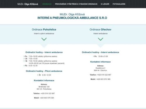 Interní ambulance - MUDr. Olga Křížová