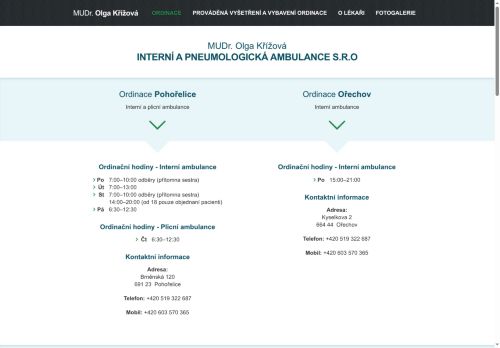 Zobrazit webové stránky Interní ambulance - MUDr. Olga Křížová