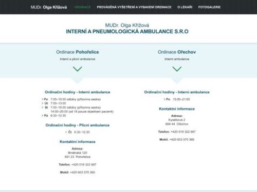 Plicní ambulance - MUDr. Olga Křížová