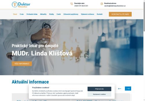 Zobrazit webové stránky Praktický lékař pro dospělé - MUDr. Linda Bočková