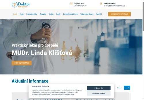 Zobrazit webové stránky Praktický lékař pro dospělé - MUDr. Linda Bočková