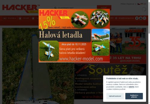 Webové stránky Hacker Model Production a.s., Řevničov