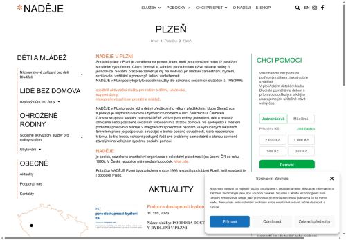 Zobrazit webové stránky Naděje Plzeň