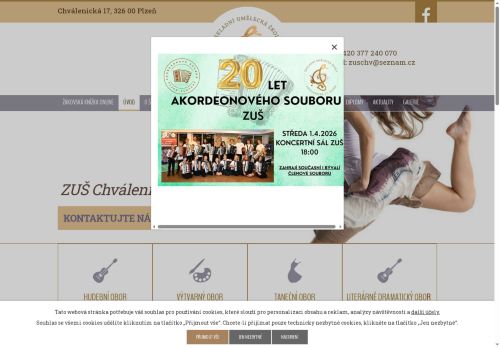 Zobrazit webové stránky Základní umělecká škola, Plzeň, Chválenická