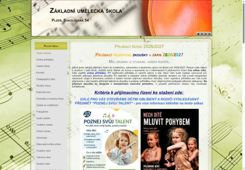 Zobrazit webové stránky Základní umělecká škola, Plzeň, Sokolovská