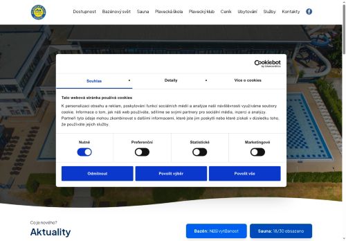 Zobrazit webové stránky Bazén Slovany - Plavecký areál města Plzně