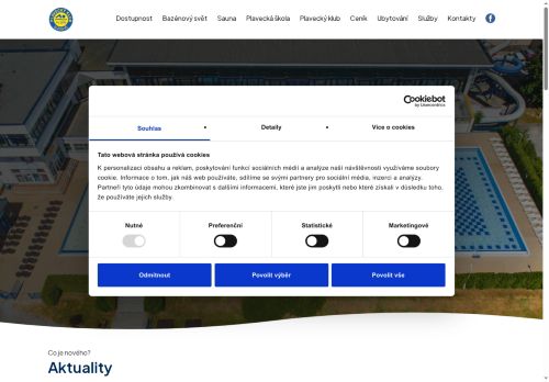 Zobrazit webové stránky Bazén Slovany - Plavecký areál města Plzně