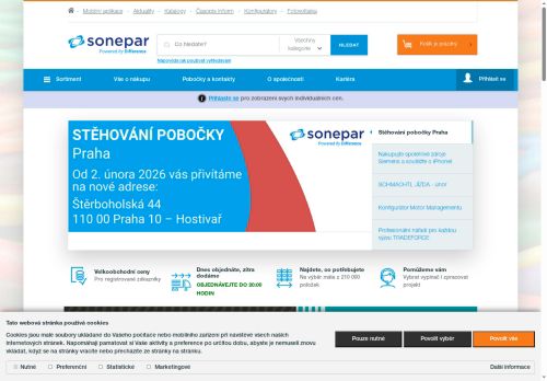 Webové stránky Sonepar Česká republika spol. s r.o., Plazy