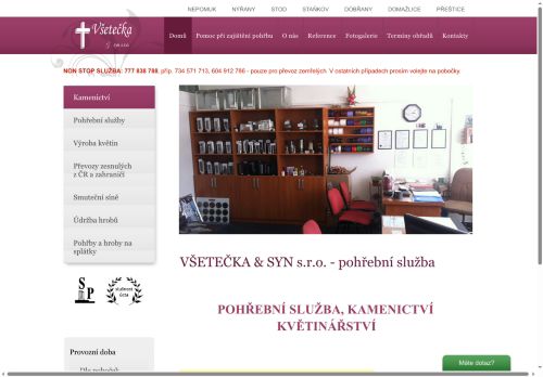 Zobrazit webové stránky Pohřební služba Všetečka & syn